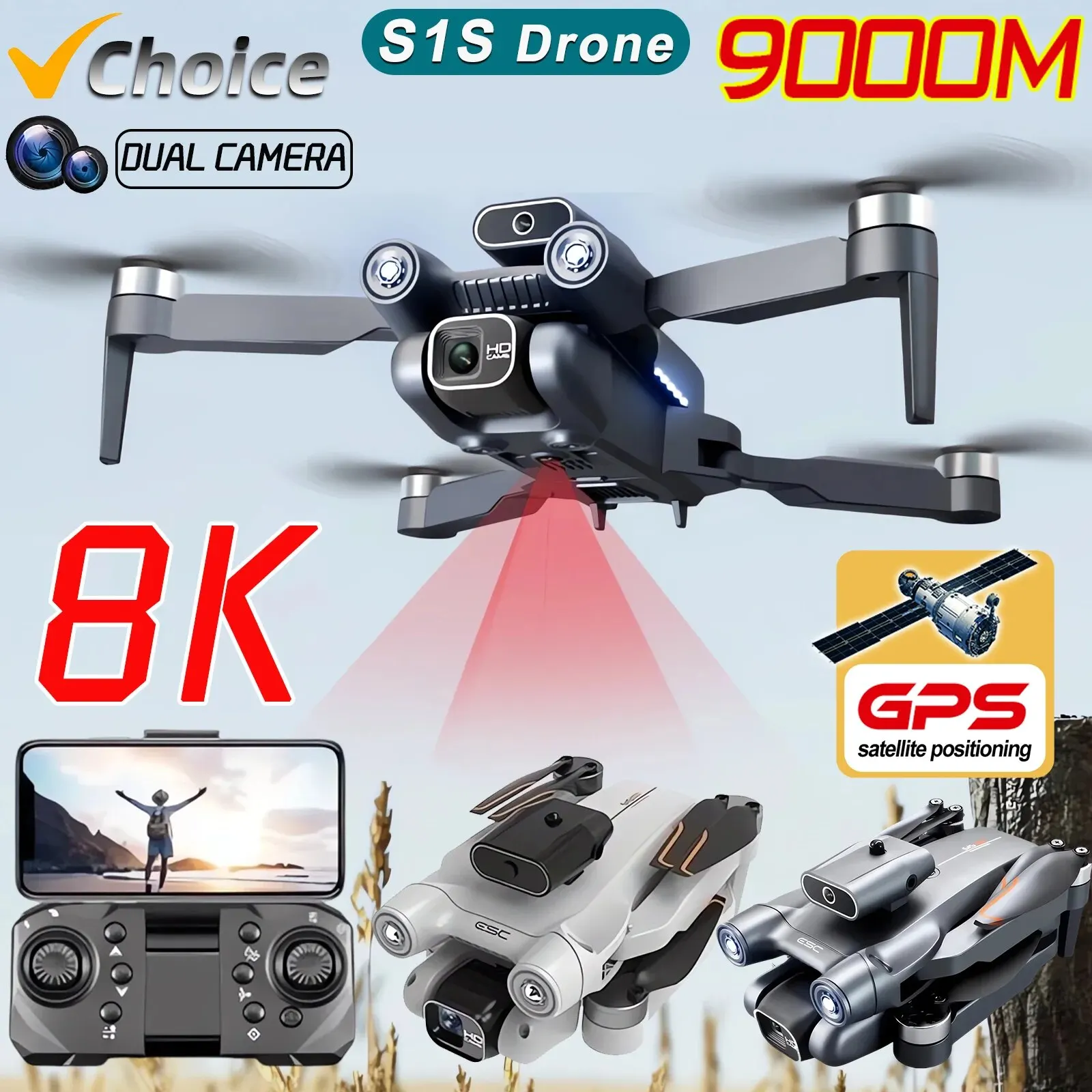 New S1S 5G GPS Drone Camera 8K - đánh giá và giá Drone Aerial Photography
