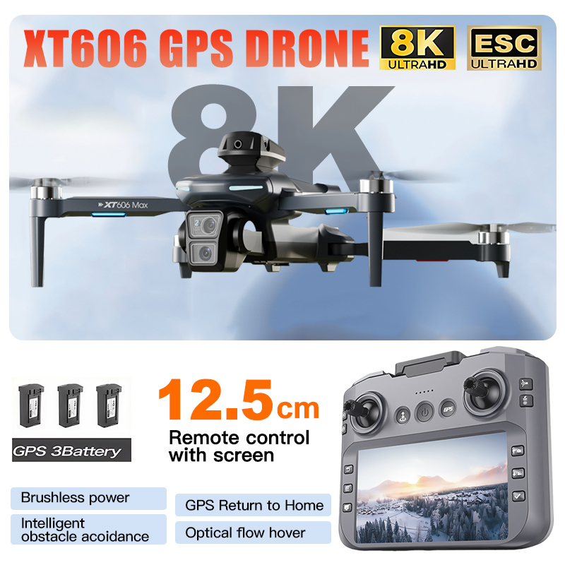 XT606 MAX 3 battery Drone 4k 8 - đánh giá và giá Drone Thermal Imaging